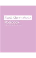 Blank Sheet Music Notebook 12 Staves 100 Pages Lavender Purple