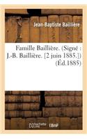 Famille Baillière. (Signé J.-B. Baillière. [2 Juin 1885.])