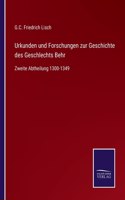 Urkunden und Forschungen zur Geschichte des Geschlechts Behr