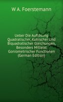 Ueber Die Auflosung Quadratischer, Kubischer Und Biquadratischer Gleichungen, Besonders Mittelst Goniometrischer Functionen (German Edition)