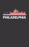 Philadelphia: Weekly Planner 100 page 6 x 9 Proud of your American City skylines, 4th of July, patriotic US flag cool stuff to jot down your ideas and notes