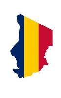 The Flag of Chad Overlaid on The Map of the African Nation Journal
