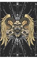 Gothic Notizbuch brüllender Totenkopf: Gothic Notizbuch mit schaurigen Totenköpfen