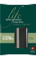 NLT Life Application Study Bible Large Print Black/Ivory