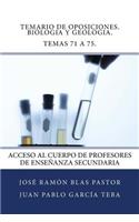 Temario de Oposiciones. Biologia y Geologia. Temas 71 a 75.