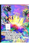 My Personal Diary with 20 Colorful Digitized Floral Images on the Right Book to