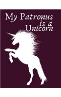 My patronus is a Unicorn: Journal and Notebook for Girls - Composition Size (8.5"x 11") With Lined and Blank Pages, Perfect for Journal, Doodling, Sketching and Notebook
