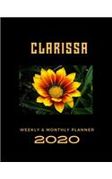 2020 Weekly & Monthly Planner: Clarissa...This Beautiful Planner is for You-Reach Your Goals / Journal for Women & Teen Girls / Dreams Tracker & Goals Setting / Beautiful Planner 