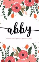 Abby: Journal - Diary - Agenda - Tagebuch - Diario: 150 pages paginas seiten pagine: Modern Florals First Name Notebook in Coral, Pink & Orange on White A