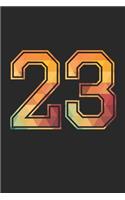 Blank Lined Journal, Notebook, Diary, Planner - 23 Lucky Number Sports Team No. 23 Age Year 1923 - 23rd Birthday Gift For 23 Years Old Men and Women: Medium College-Ruled Journey Diary, 110 page, Lined, 6x9 (15.2 x 22.9 cm)