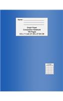 Graph Paper Composition Notebook 100 Pages 8.5 in. x 11 in. (21.59 cm x 27.94 cm), 5 x 5 Quad, 5 Squares per inch