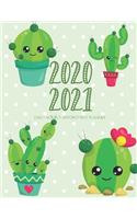Daily Planner 2020-2021 Cactus Succulent 15 Months Gratitude Hourly Appointment Calendar
