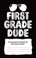 First Grade Handwriting Practice Notebook With Drawing Space For Boys
