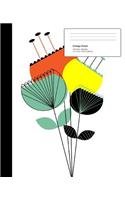 College Ruled: 120 Sheets, 240 Pages, Composition Book Vintage Flowers Retro Notebook Design