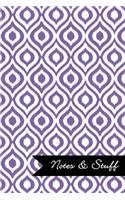 Notes & Stuff - Lined Notebook with Deluge Purple Ikat Pattern Cover