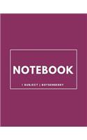 Notebook 1 Subject: Boysenberry: Notebook 8.5 X 11: Notebook 100 Pages