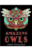 Amazing Owls Adult Coloring Book