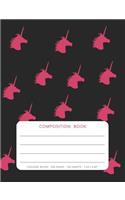Composition Book - Unicorn: College Ruled - 200 pages - 100 Sheets - 7.44"x 9.69"
