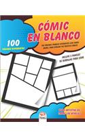 Cómic en blanco: 100 páginas (paneles diferentes) con fondo negro, para dibujar tus propios cómics. Para artistas de todos los niveles.