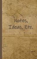 Notes, Ideas, Etc.: A Companion Notebook for The ADD ADHD Planner for Students 6x9 Sepia Floral Grunge with Map