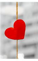 Red Heart on a String Journal: 150 Page Lined Notebook/Diary