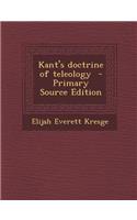 Kant's Doctrine of Teleology