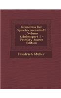 Grundriss Der Sprachwissenschaft, Volume 4, Part 1