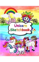 Unicorn Sketchbook: Blank pages with white paper for sketching, doodling and creative drawing book - 8.5" X 11" Customized Artist Sketchbook notebook Journal - Blank 11