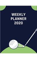 Weekly Planner 2020: A5 6x9 Sign - Calendar - Organizer - calendar - weekly Calendar - Diary - Journal - Golf - Golfing -