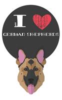 I Heart German Shepherds: Cute German Shepherd Dog Lover Journal / Notebook / Diary Perfect for Birthday Card Present or Christmas Gift Great for kids, Teens or Students Show