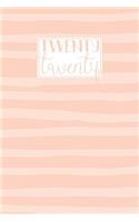 2020: Diary Planner Journal - A5 Horizontal Week to View WO2P - Simple Peach Coral Pink Stripes Cover