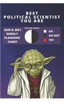 2020 & 2021 Two-Year Weekly Planner For Goal Political Scientist - Funny Yoda Quote Appointment Book - Two Year Agenda Notebook