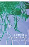 Address & Contact Book: Small Simple A-Z Organizer Notebook with Tabs - Names Addresses Birthdays Phone Numbers & Notes - Purple Green - Abstract Artwork Series
