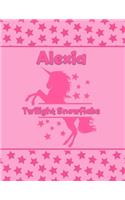 Alexia Twilight Snowflake: Personalized Draw & Write Book with Her Unicorn Name - Word/Vocabulary List Included for Story Writing