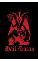 Hail Satan: Goat of Mendes - Satanic Journal - Blood Red - College Ruled Lined Pages