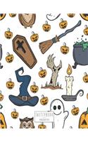 sketchbook: Hello helloween on white cover (8.5 x 11) inches 110 pages, Blank Unlined Paper for Sketching, Drawing, Whiting, Journaling & Doodling(3 Hello Helloween on White Sketchbook)