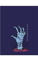 Sketchbook: Zombie is coming on dark blue cover (8.5 x 11) inches 110 pages, Blank Unlined Paper for Sketching, Drawing, Whiting, Journaling & Doodling(4 Zombie Is Coming on Dark Blue Sketchbook)