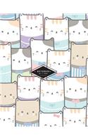 Notebook: Cute cats cover and Lined pages, Extra large (8.5 x 11) inches, 110 pages, White paper