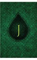 Monogram J Notebook: Blank Journal Diary Memoir Log Logue(10 Monogram Chartreuse 150 Lined)