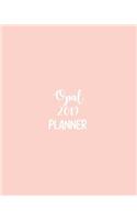 Opal 2019 Planner: Calendar with Daily Task Checklist, Organizer, Journal Notebook and Initial Name on Plain Color Cover (Jan Through Dec), Opal 2019 Planner