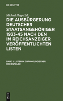 Listen in Chronologischer Reihenfolge / Lists in Chronological Order: (English)