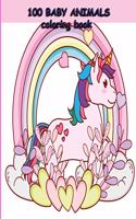 100 BABY ANIMALS coloring book