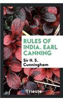 Rules of India. Earl Canning