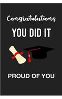 Congratulations - You Did It - Proud Of You