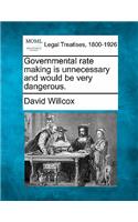 Governmental Rate Making Is Unnecessary and Would Be Very Dangerous.
