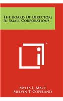 Board Of Directors In Small Corporations