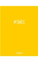 Notebook for Cornell Notes, 120 Numbered Pages, #SMILE, Gold Cover