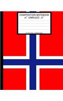 Unruled Composition Notebook 8" x 10". 120 Pages. Norwegian Flag: Unruled Composition Notebook 8" x 10". Blank Notebook. 120 Pages. Norwegian Flag. Red, White and Blue. Norway Flag