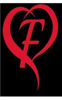 Monogram Initial Letter F Adorable Heart Red and Black: : In My Heart letter initial Personalized Name Letter F, Cute funny gift for Girlfriend Boyfriend Women Wife Husband Teens Students Girls for Home S