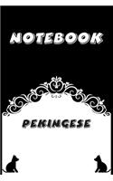 Pekingese Notebook: Black and White notebook, Decorative Journal for Pekingese Lover: Notebook /Journal Gift, Black and White,100 pages, 6x9, Soft cover, Mate Finish